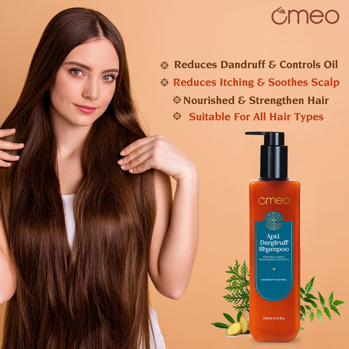 Omeo Anti Dandruff Shampoo With Green Natural Anti Dandruff Agent
