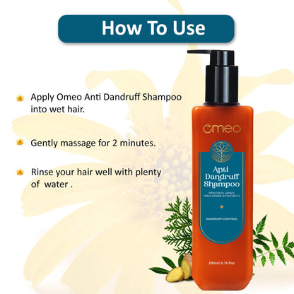 Omeo Anti Dandruff Shampoo With Green Natural Anti Dandruff Agent