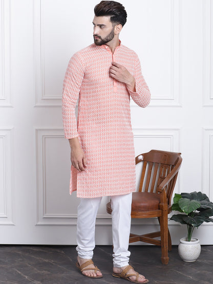 Sojanya Floral Embroidered Regular Thread Work Pure Cotton Kurta with Churidar