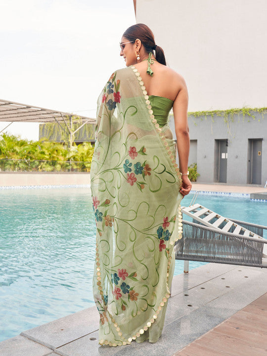 Tikhi Imli Floral Chiffon Saree