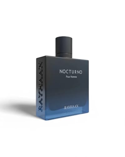 RAYHAAN Nocturno Pour Homme Eau de Parfum for Men Long Lasting Luxury Night Fragrance Elegant Black Blue Glass Bottle