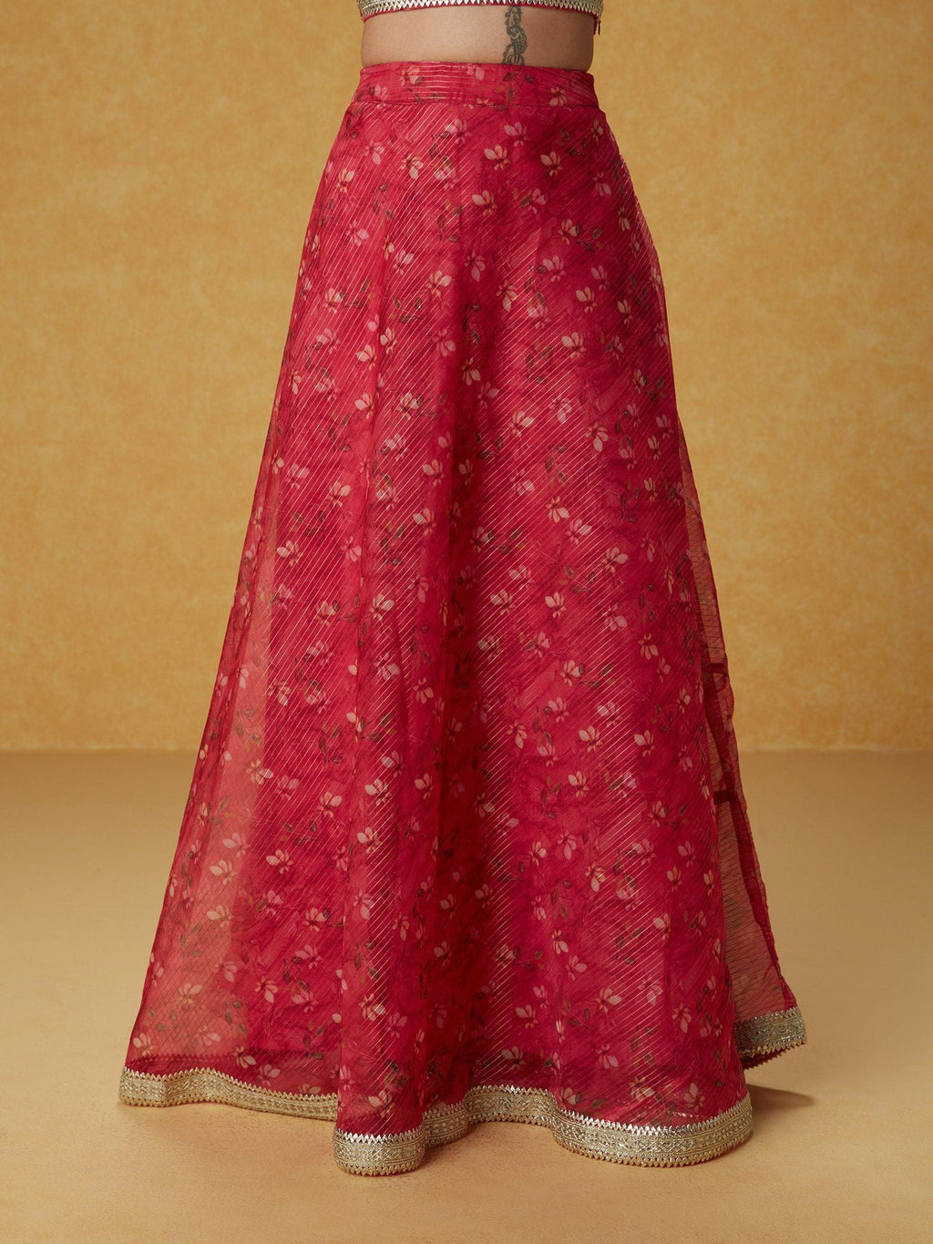 Likha Ghoomar Pink Printed Lehenga Choli with Dupatta LIKLEH19 (Set of 3)