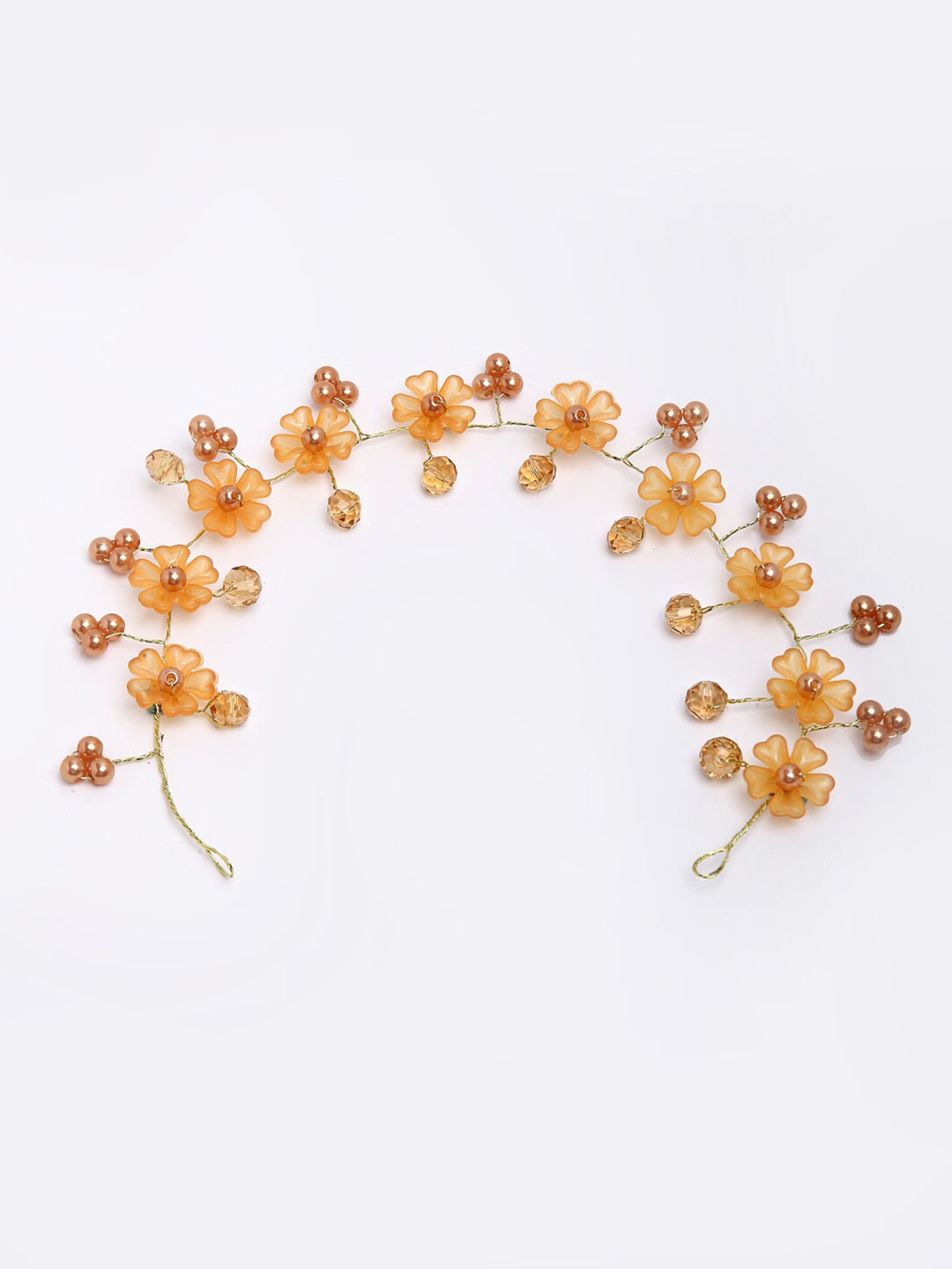 Panash Women Gold-Toned & Yellow Beaded Tiara