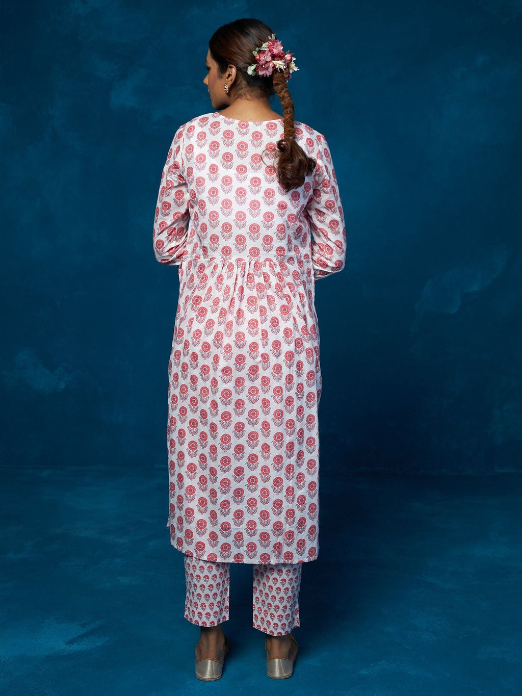 Likha Green Bandhani & Gotapatti work Naira Cut Co-ord Set LIKSKD86 (Set of 2)