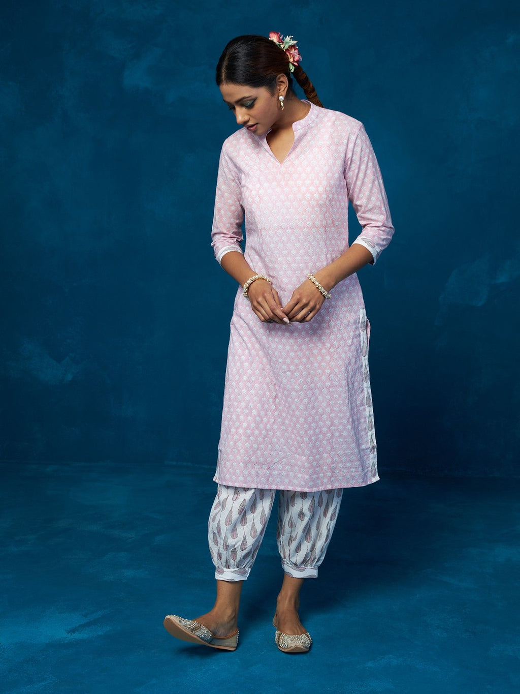Likha Pink Hand Block Printed Co-ord Set LIKSKD127 (Set of 2)