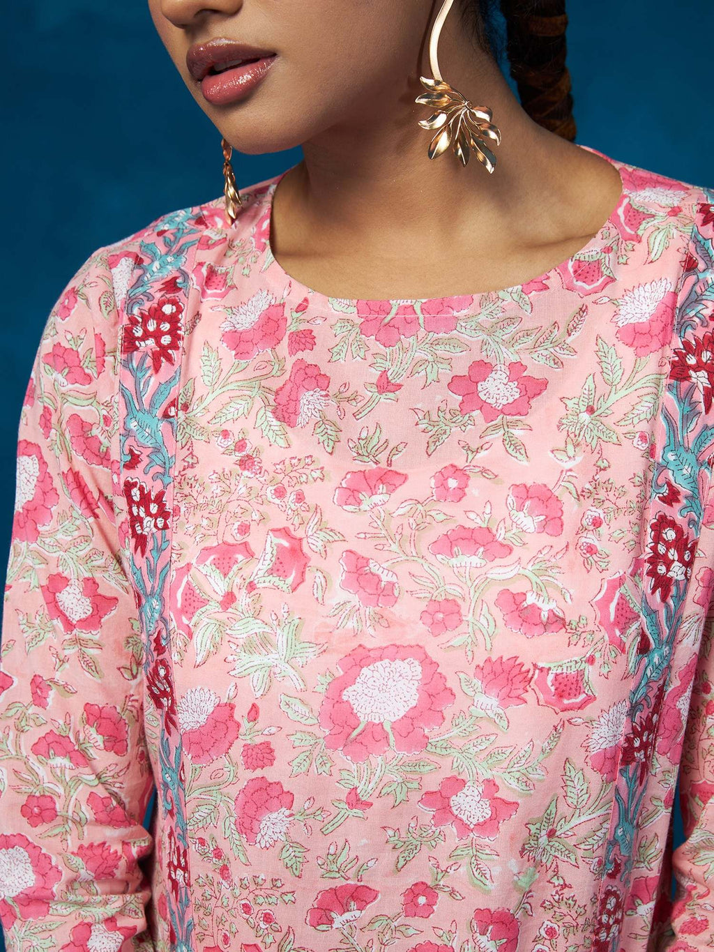 Likha Pink Hand Block Printed Co-ord Set LIKSKD78 (Set of 2) - M