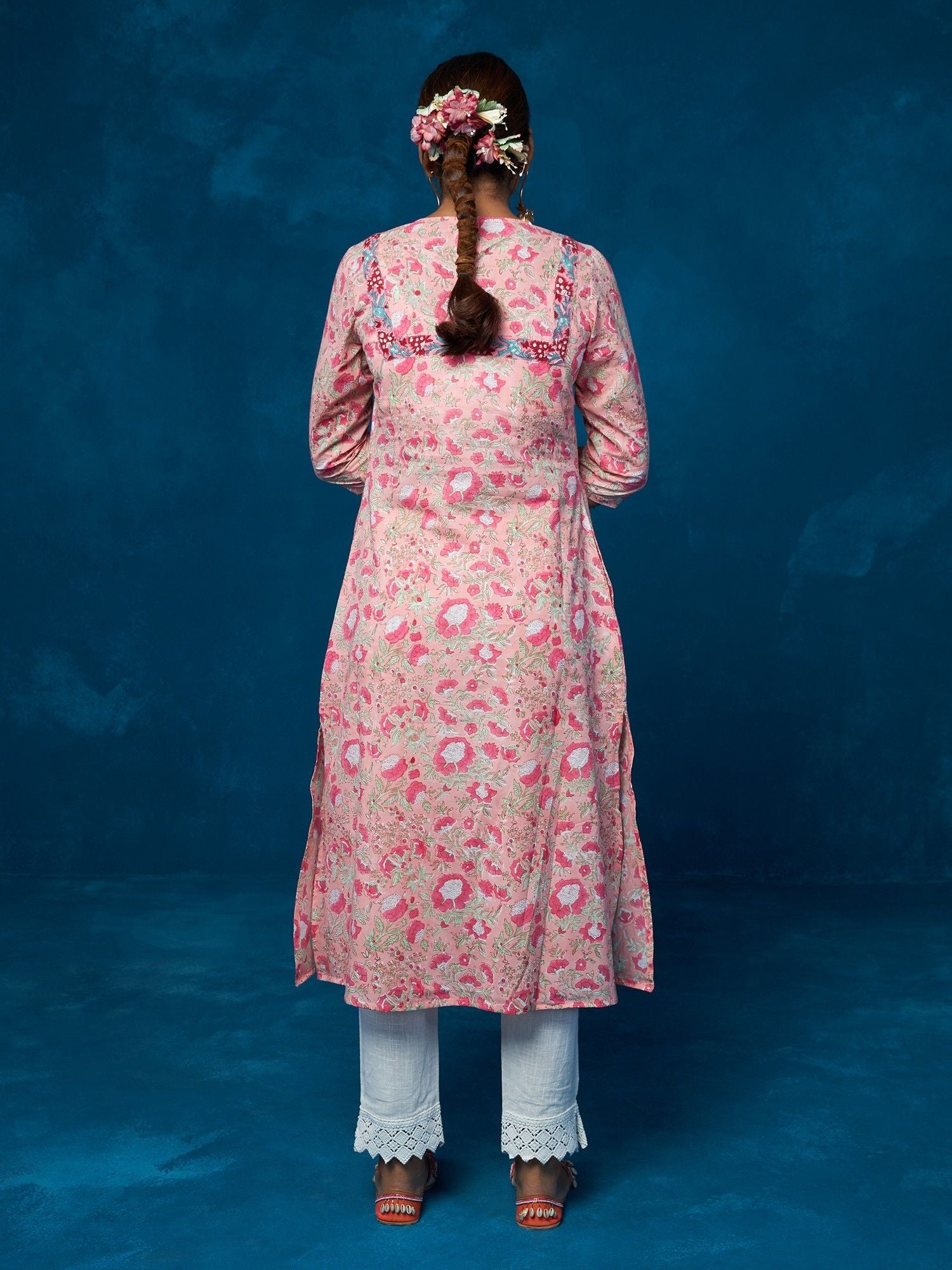 Likha Pink Hand Block Printed Co-ord Set LIKSKD78 (Set of 2) - M