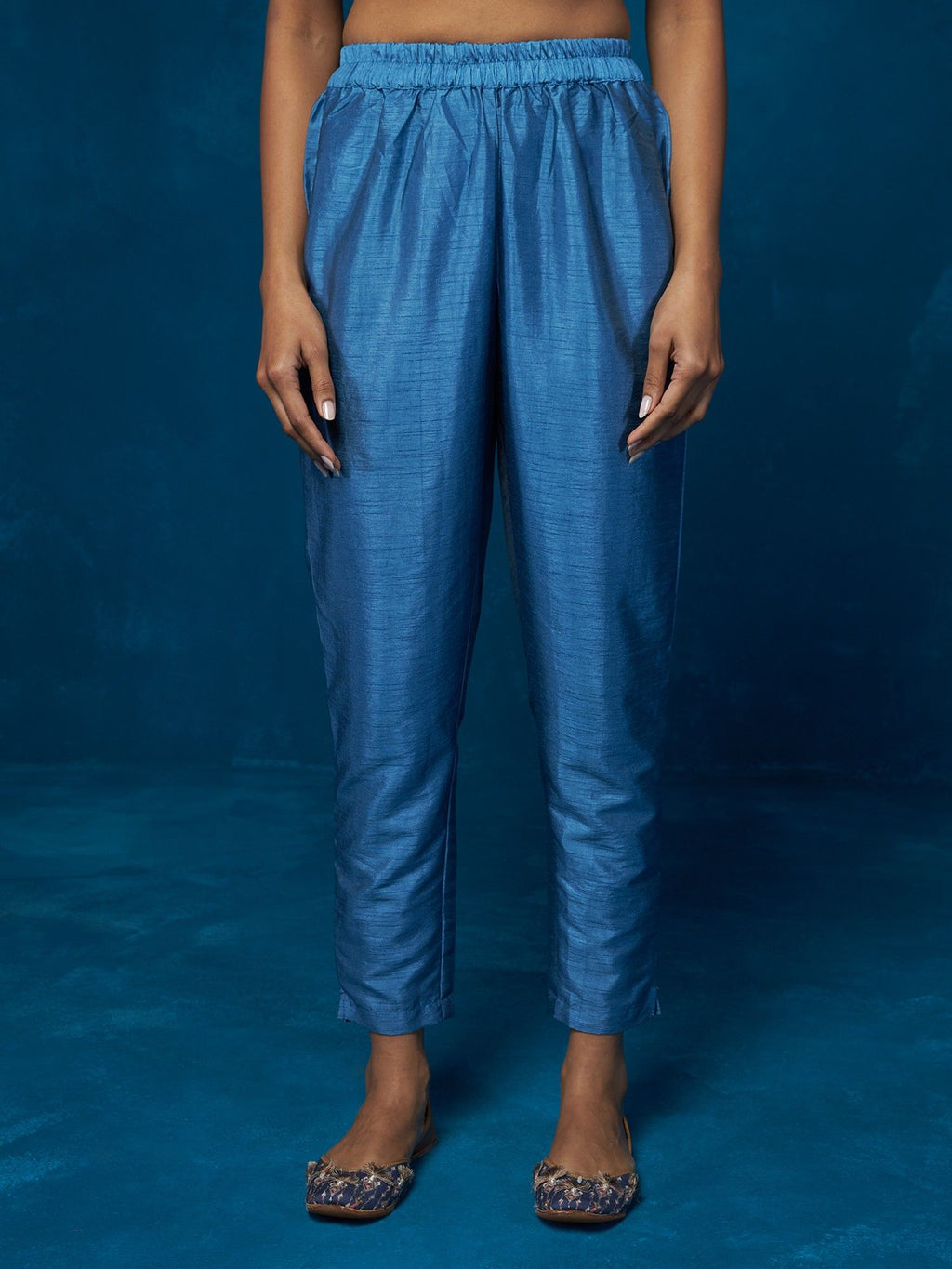 Likha Blue Hand Embroidered Kurta, Pant & Dupatta LIKSKD53 (Set of 3)