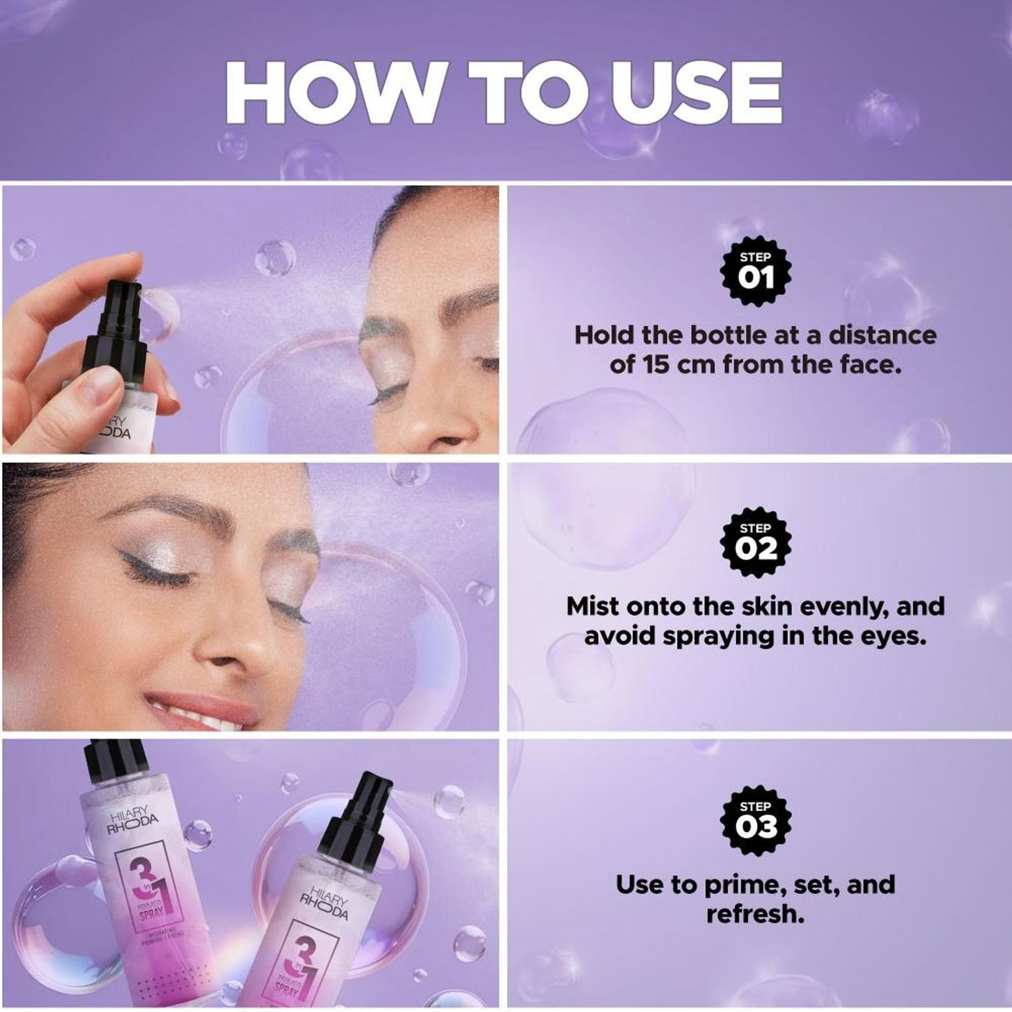 Hilary Rhoda 3 In 1 Primer Spray