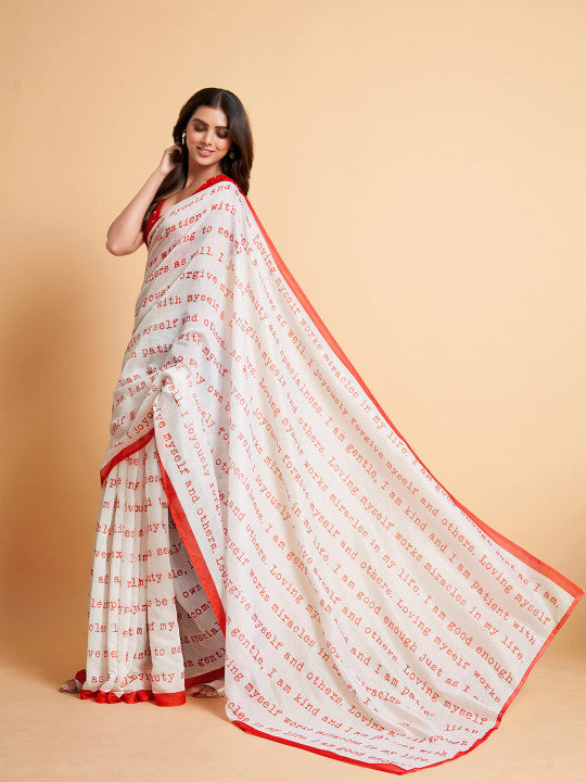 Sangria Women White Sarees