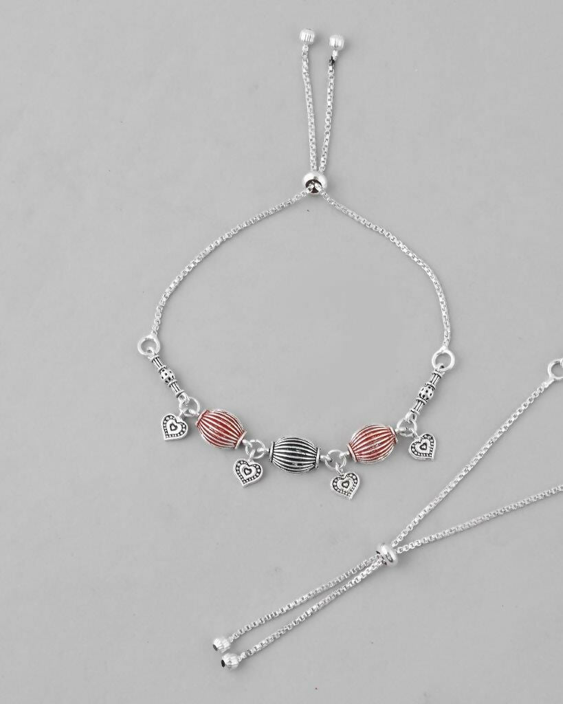VOJ Set of 2 Traditional Done Shapped Designer Anklet
