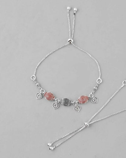 VOJ Set of 2 Traditional Done Shapped Designer Anklet
