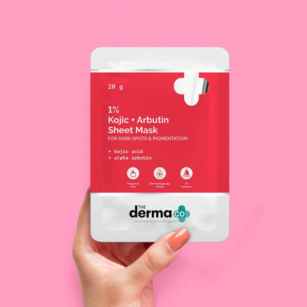 The Derma Co 1% Kojic + Arbutin Sheet Mask - 20 gms