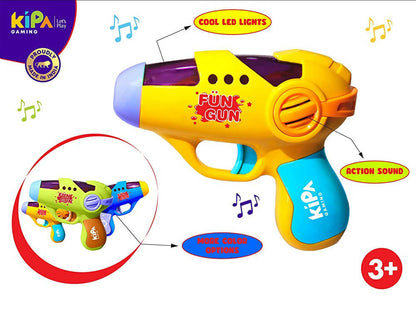 Kipa Gaming Fun Gun Colorful Musical Toy with Flashing LEDs Light and Sound for Boy, Girls and Kids (Pack of 1, Age 3yrs+)- Blue