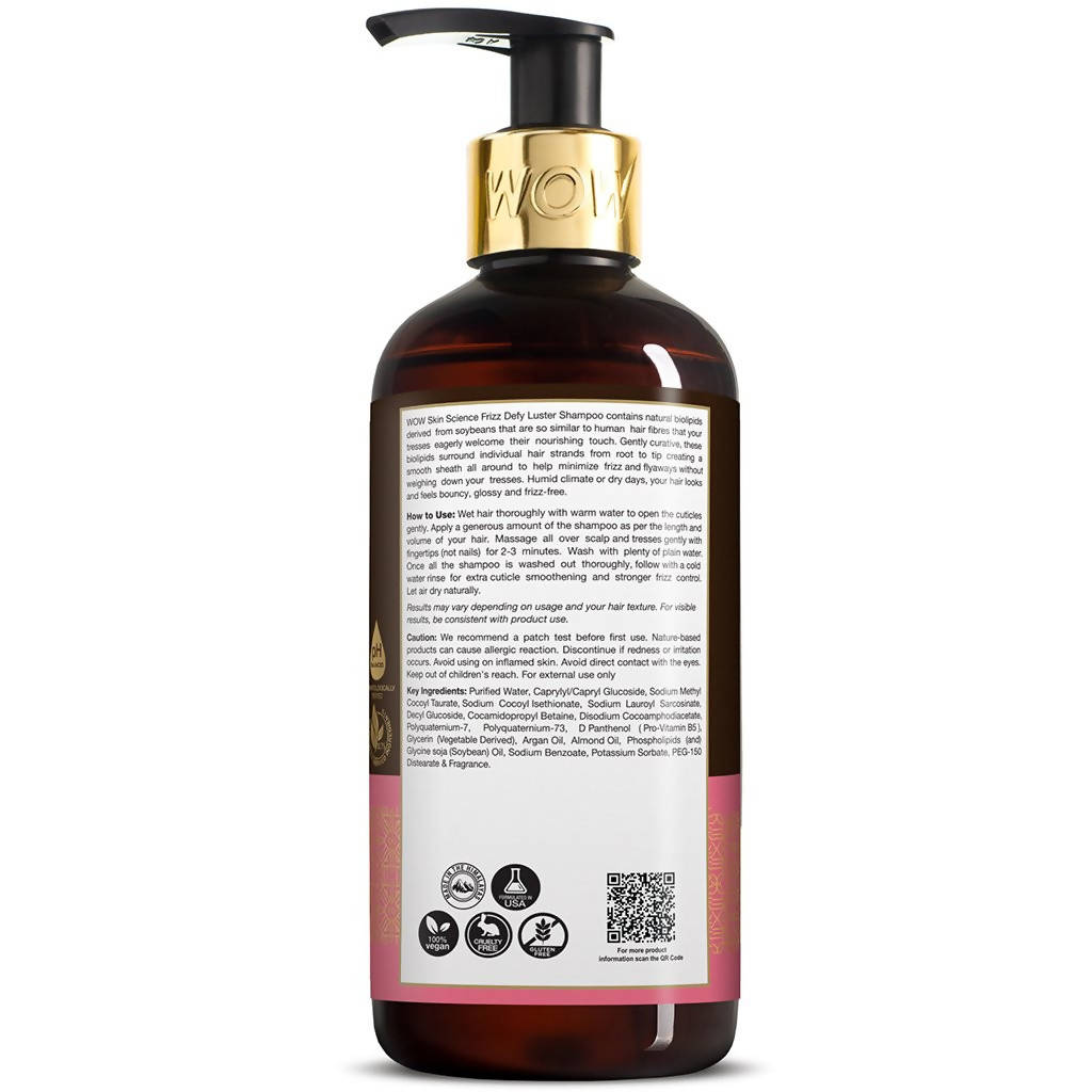 Wow Skin Science Frizz Defy Luster Shampoo - 300 ml
