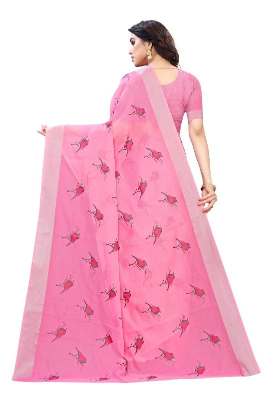 Vamika Pink Chanderi Designer Saree (SERIN PINK)