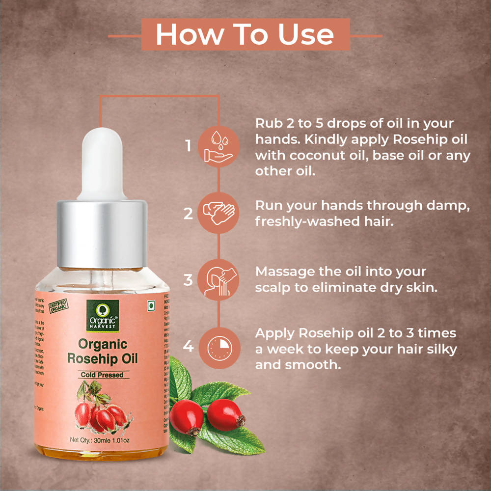 Organic Harvest Cold-Pressed Rosehip Seed Oil - 30 ml