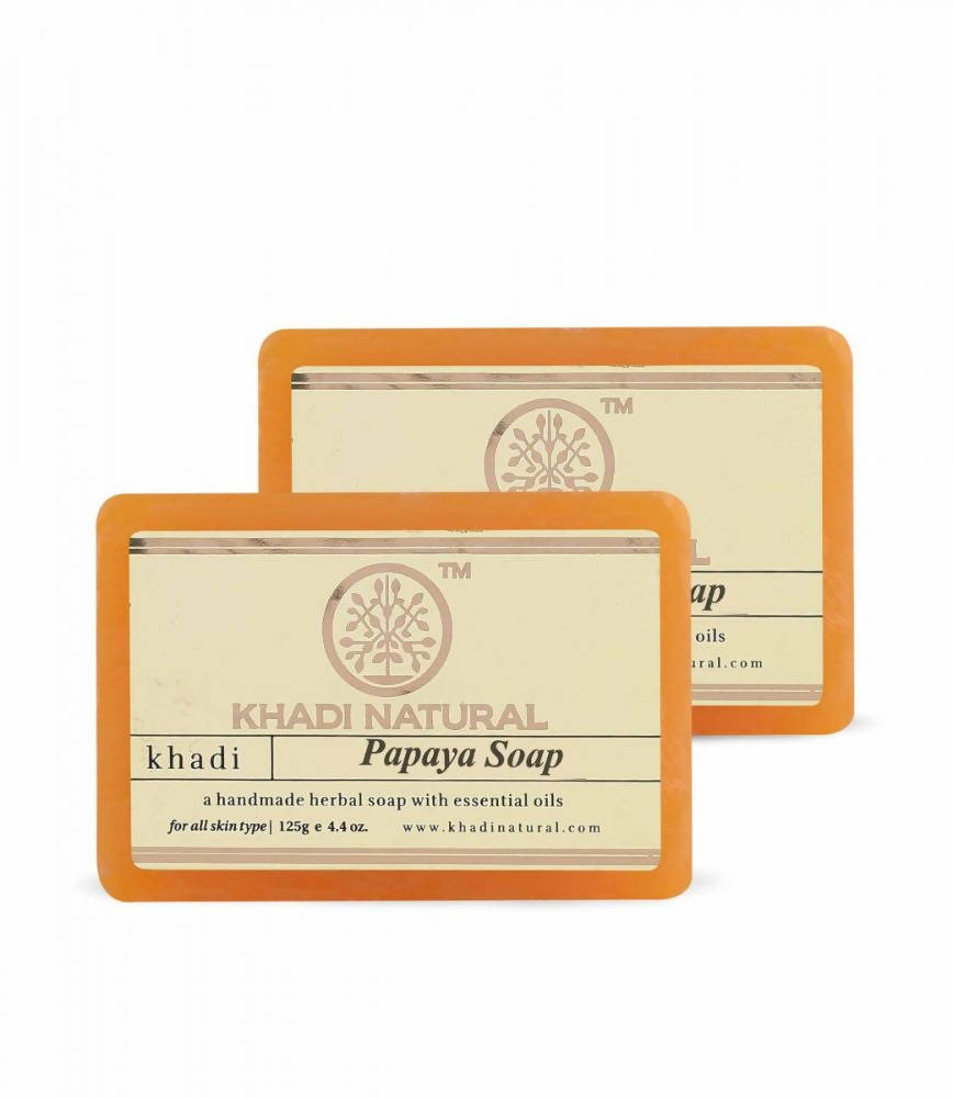 Khadi Natural Papaya Soap - 125 gm - Pack of 2