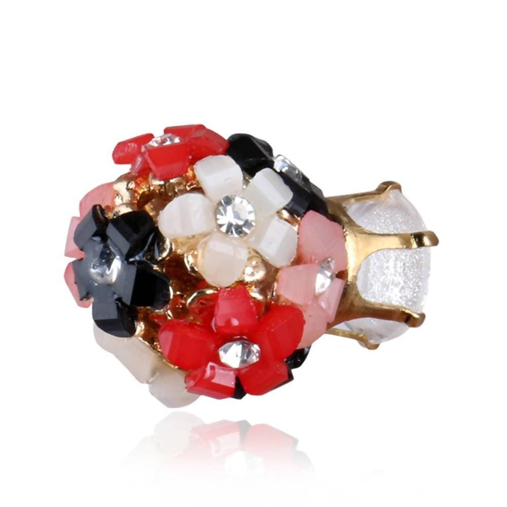 Trendoo Jewelry Gold-Polished Stylish Fancy Party Wear Multi Color Studs