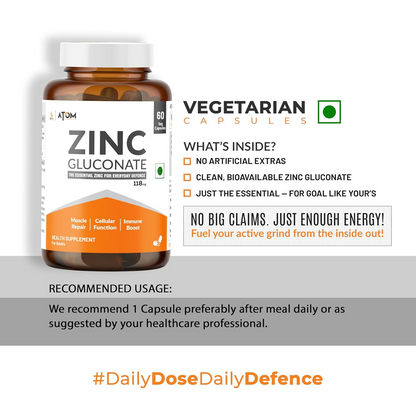 As-It-Is Nutrition Atom Zinc Gluconate Veg Capsules