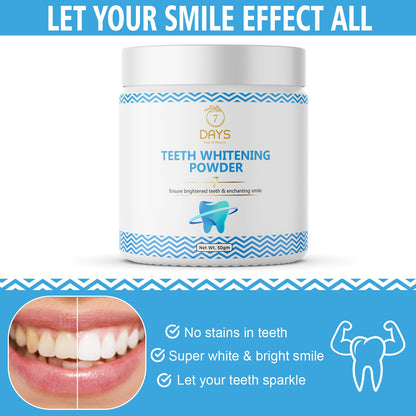 7Days Organic Teeth Whitening Powder - 50 gms