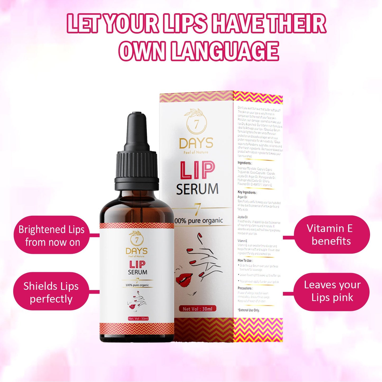 7Days Organic Lip Serum - 30 ml