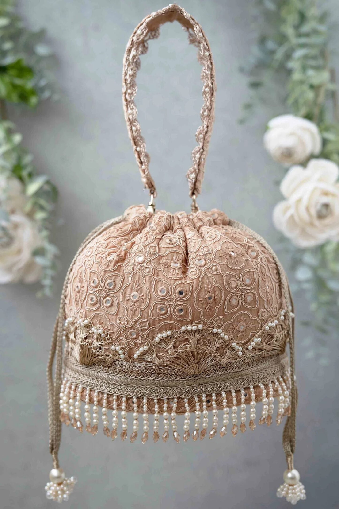 indian wedding women handbag potli Wedding favor drawstring bag