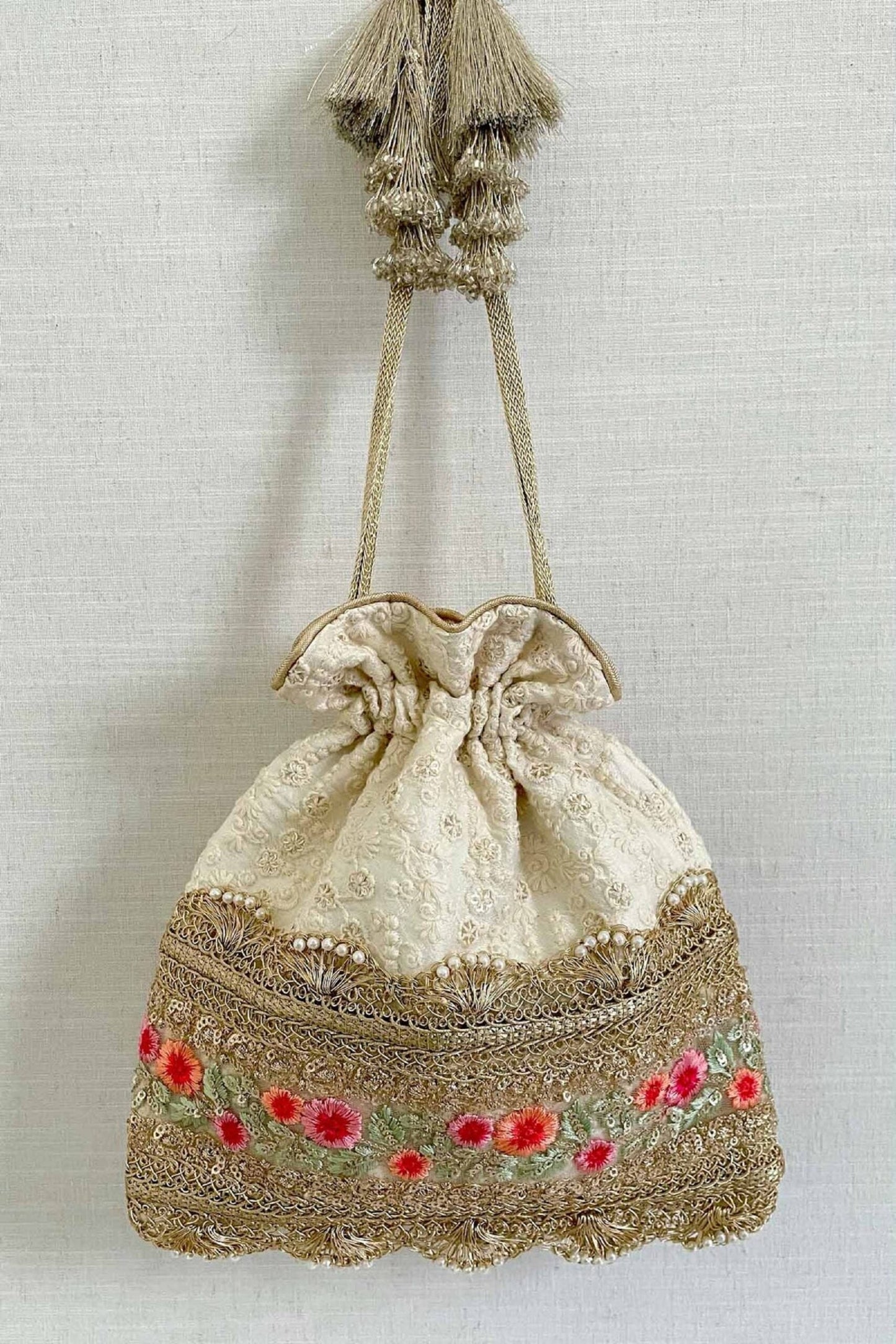 Potli Bag, Wedding Purse. bridal bag Embroidered Indian Handbag