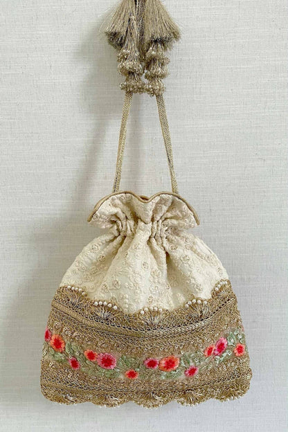 Potli Bag, Wedding Purse. bridal bag Embroidered Indian Handbag