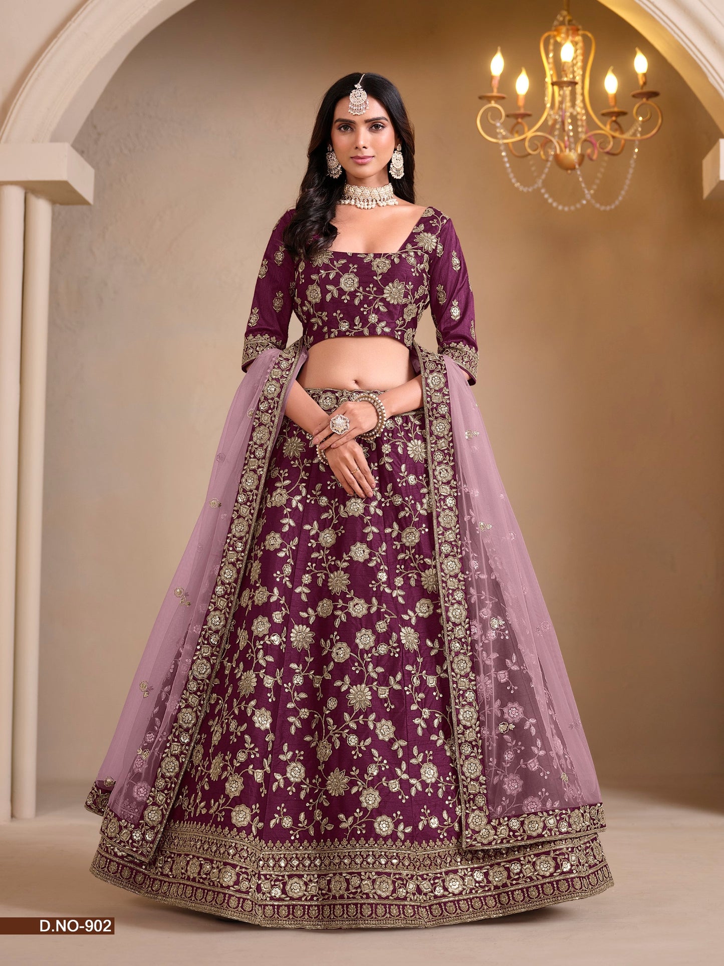 Anaita Maroon Art Silk Designer Lehenga With Blouse