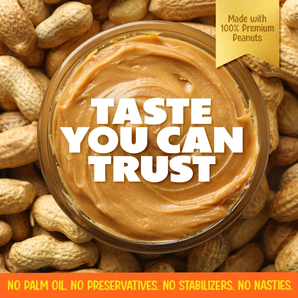 Yogabar Creamy 100% Unsweetened Peanut Butter - 400 gms