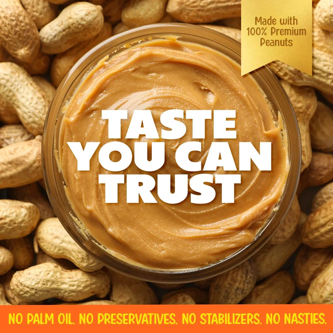 Yogabar Creamy 100% Unsweetened Peanut Butter - 400 gms