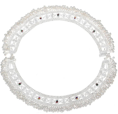 AanyaCentric Silver Plated White Metal Payal Indian Traditional Ethnic Fashion Imitation Jewellery Foot Chain