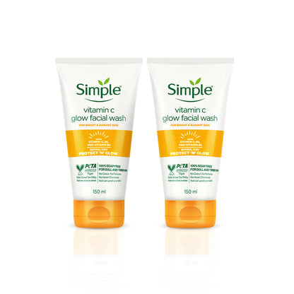 Simple Skincare Vitamin C Glow Facial Wash - 150 ml Pack of 2