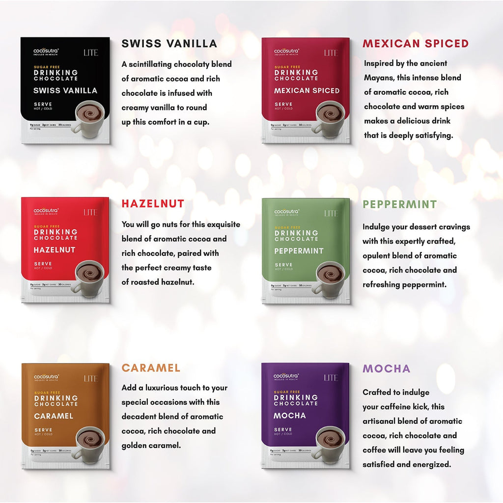 Cocosutra Sugar Free Drinking Chocolate Hamper Six Flavors