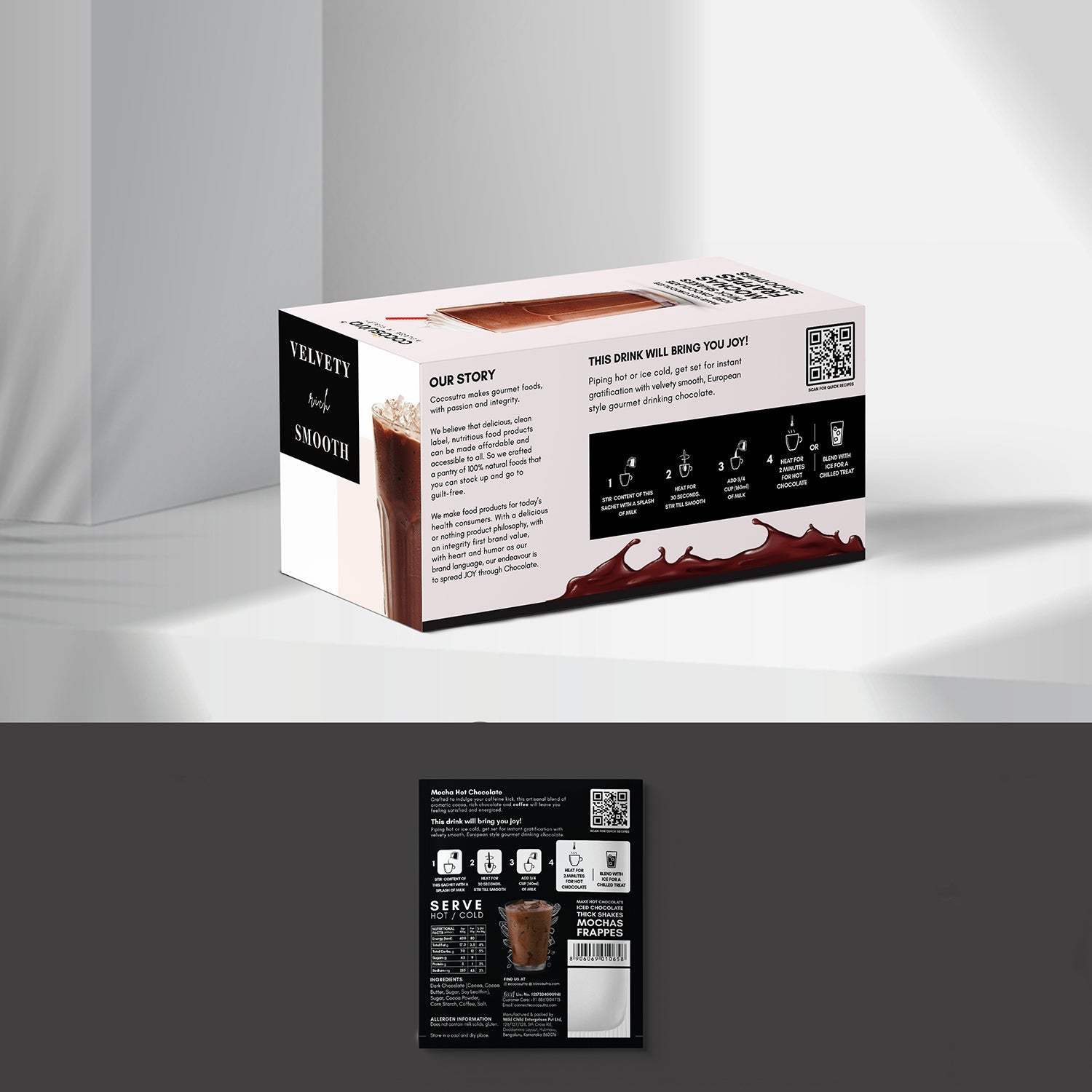 Cocosutra Mocha Hot Chocolate Travel Friendly Gift Hamper 20 Pack - 400 gms