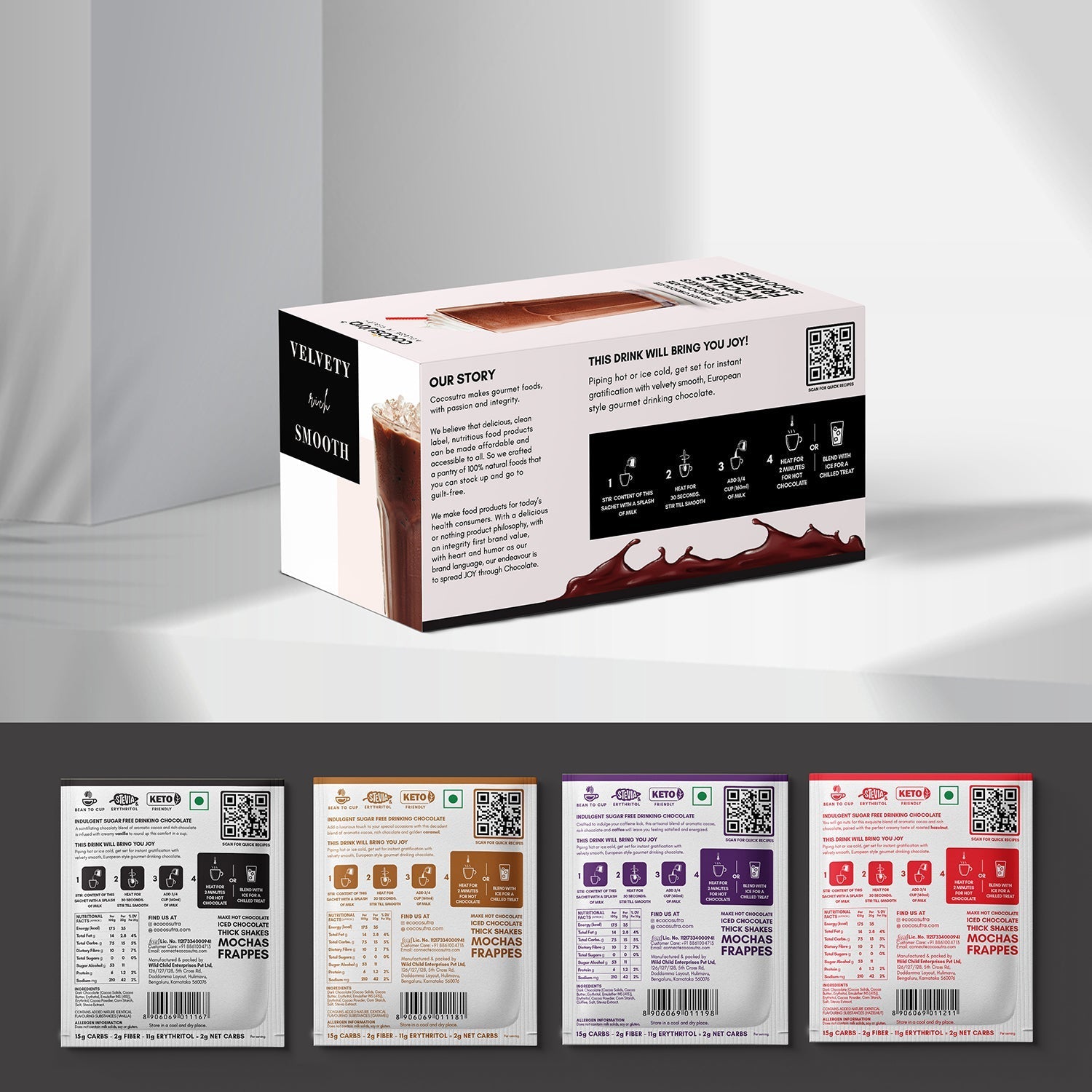Cocosutra Sugar Free Drinking Chocolate Hamper 20 Sachets - 400 gms