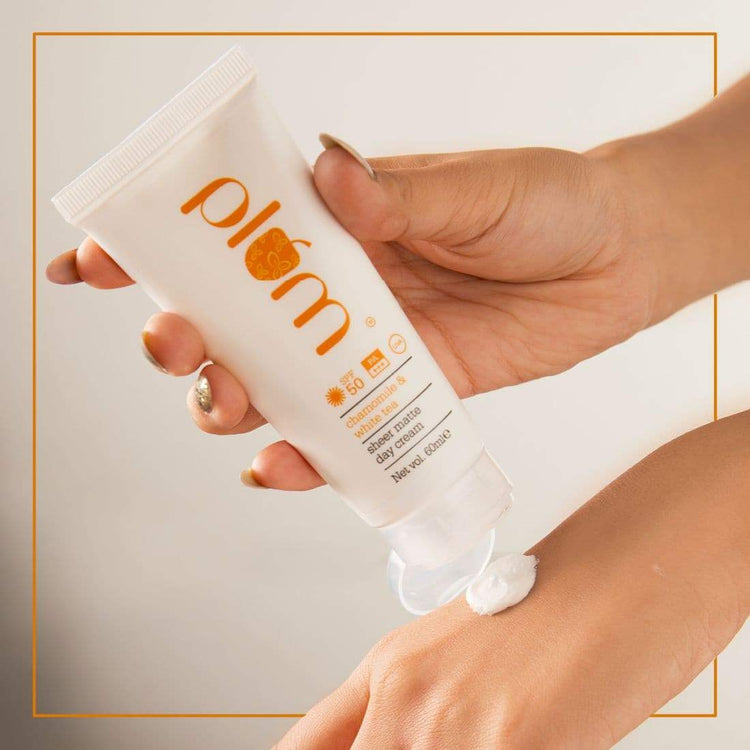 Plum Chamomile & White Tea Sheer Matte Day Cream SPF 50 PA+++ - 60 ML