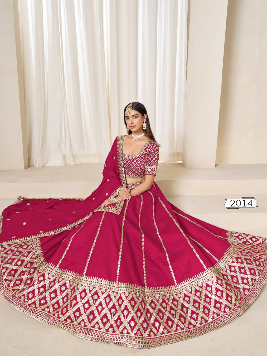 Anaita Red Embroidered Art Silk Designer Lehenga Choli