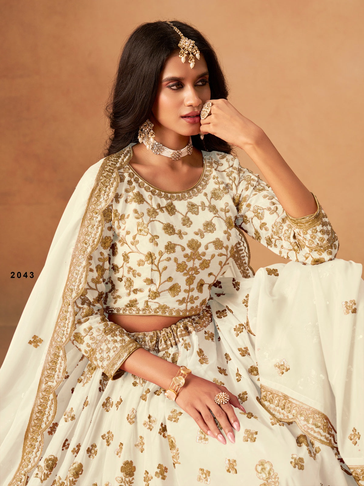 Anaita White Organza Lehenga Choli With Heavy Embroidery Work