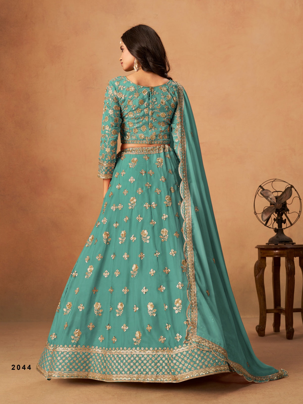 Anaita Sky Blue Organza Lehenga Choli With Heavy Embroidery Work