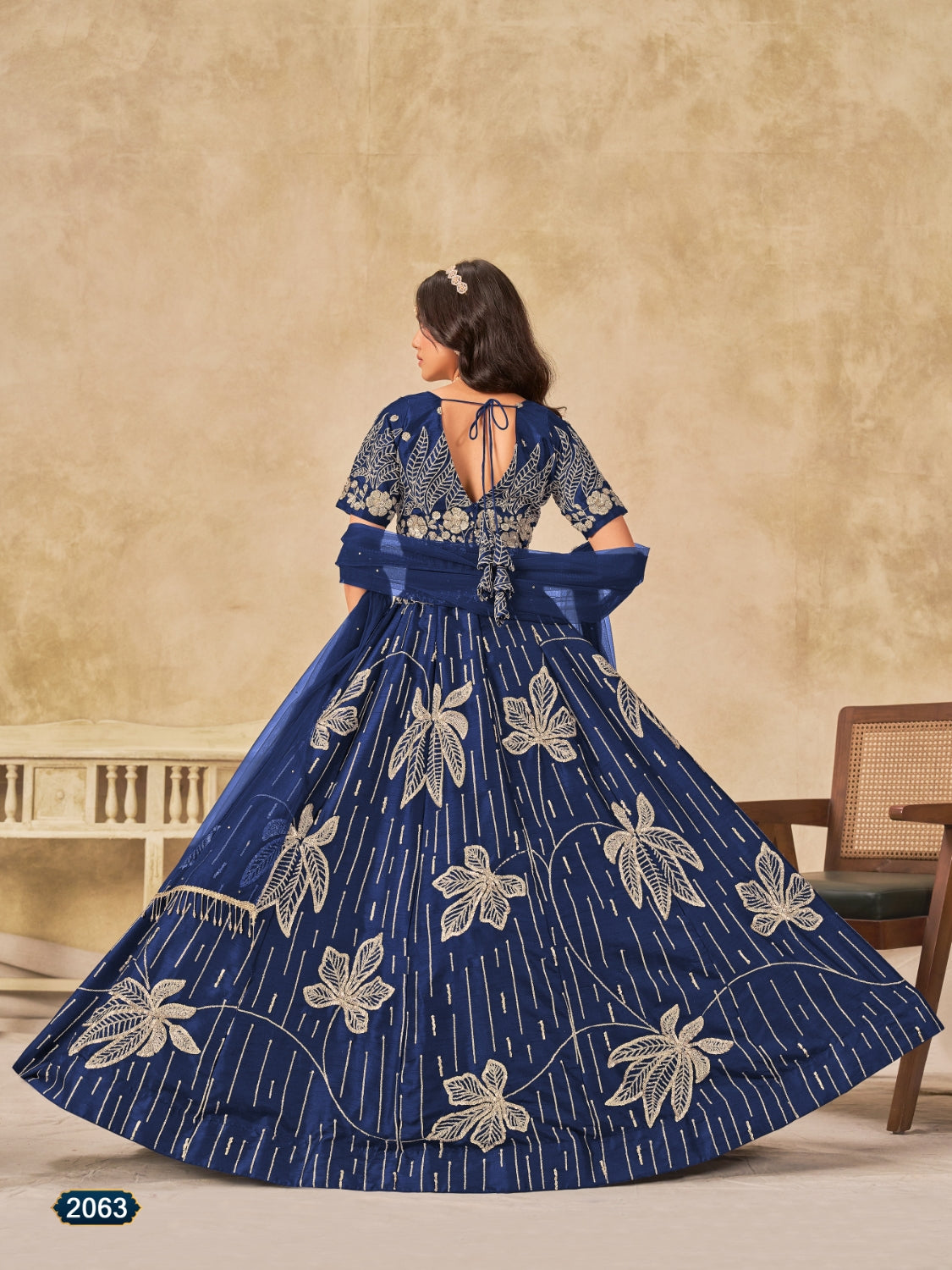 Anaita Navy Blue Heavy Art Silk Lehenga Choli With Embroidery Work