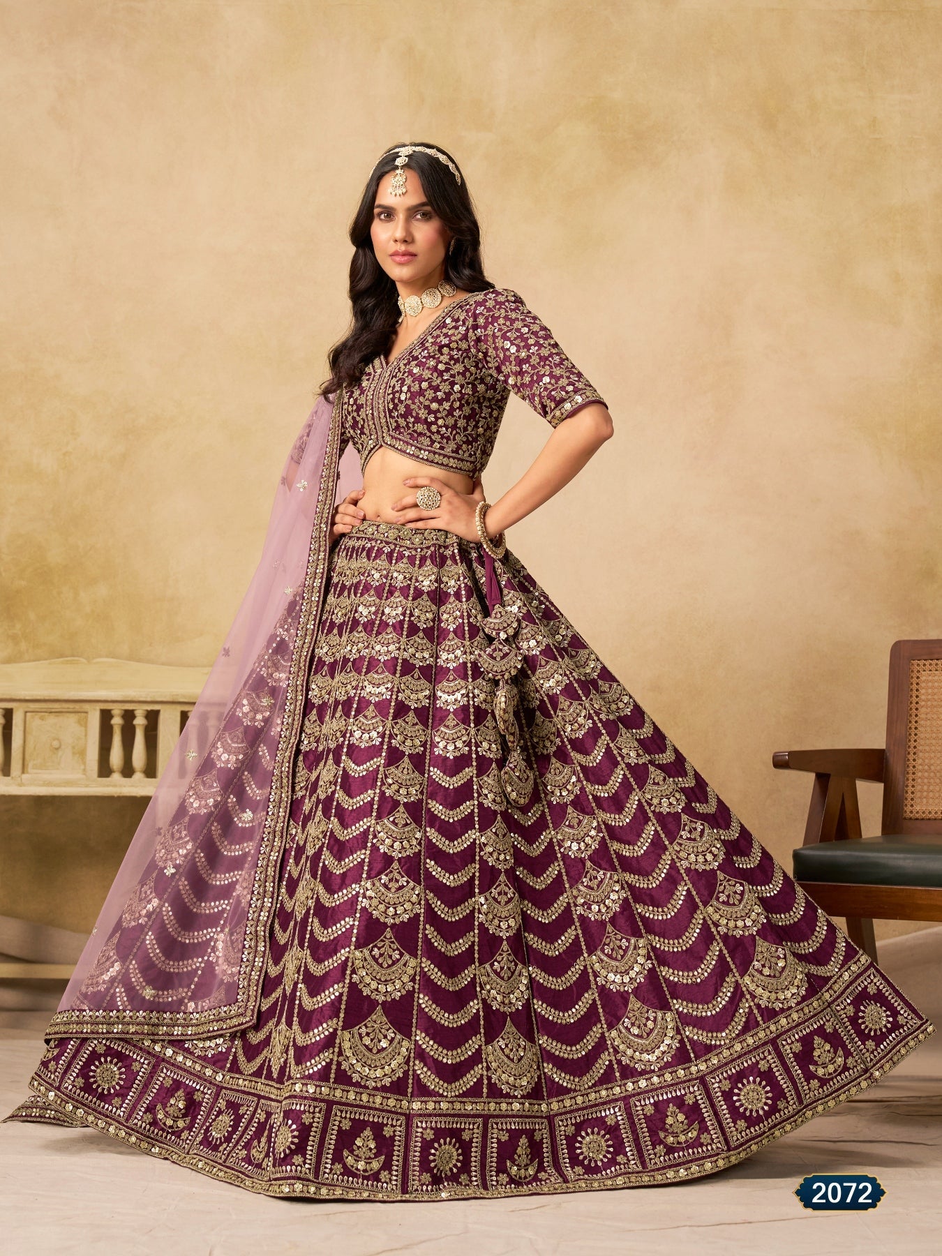 Anaita D Purple Art Silk Lehenga Choli With Heavy Embroidery Work