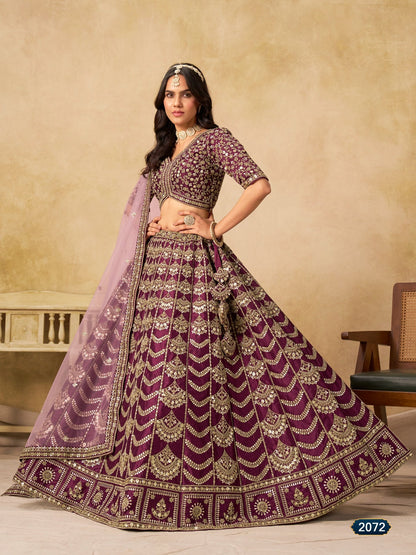 Anaita D Purple Art Silk Lehenga Choli With Heavy Embroidery Work