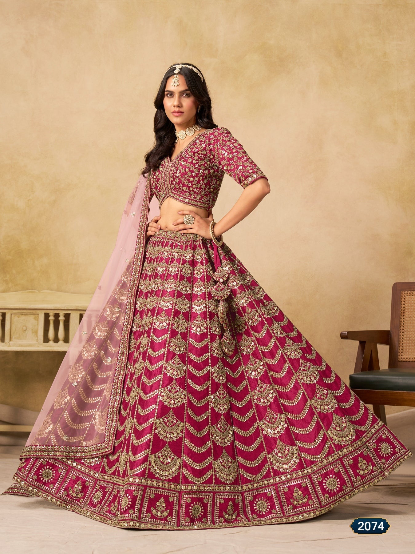 Anaita Maroon Art Silk Lehenga Choli With Heavy Embroidery Work