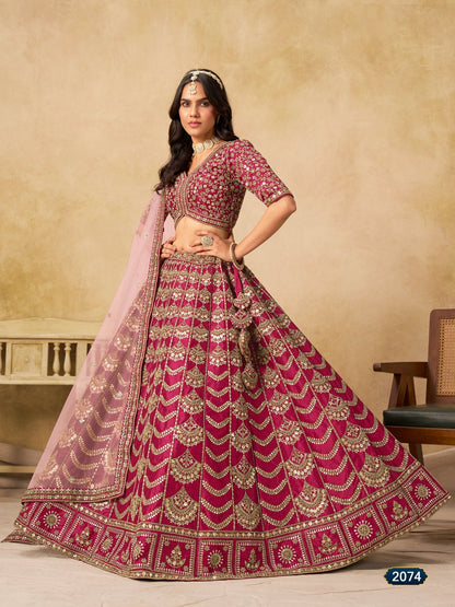 Anaita Maroon Art Silk Lehenga Choli With Heavy Embroidery Work