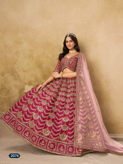 Anaita Maroon Art Silk Lehenga Choli With Heavy Embroidery Work