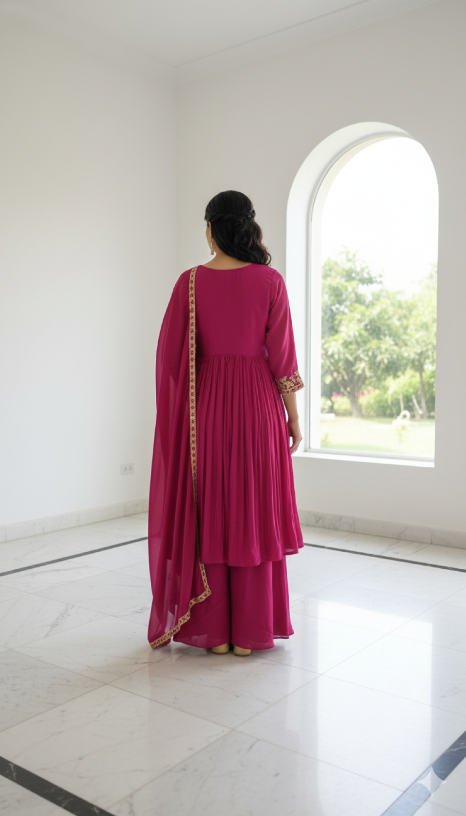 Anaita Pink Anarkali Readymade Suit with Embroidery Work