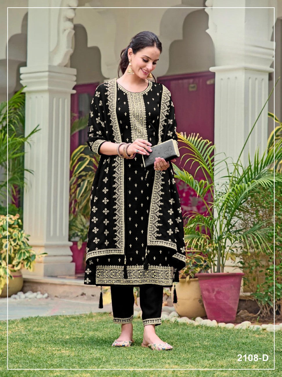 Anaita Black Fox Georgette Suit with Embroidery & Sequence Work