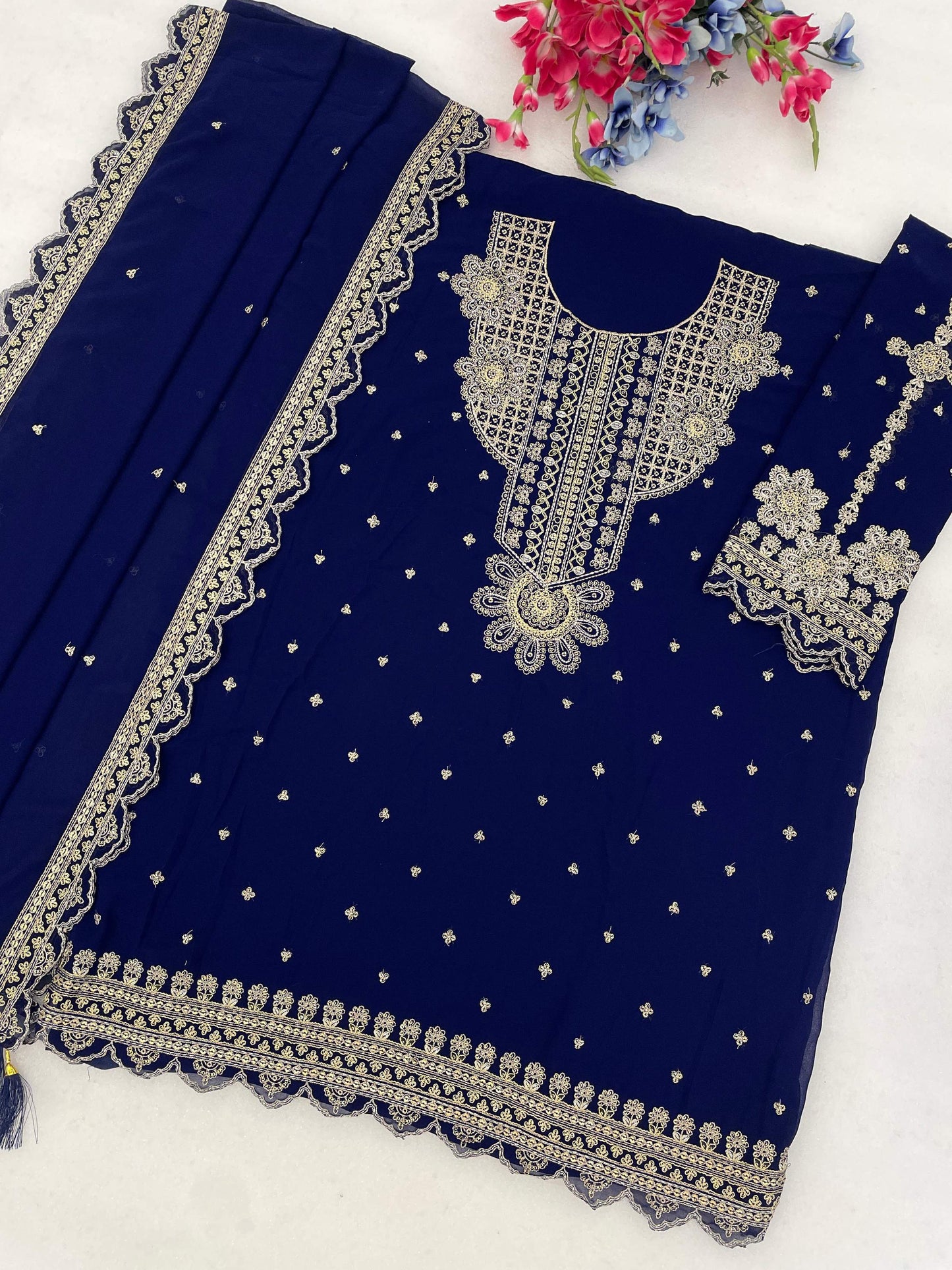 Anaita Black Georgette Suit With Embroidery & Sequence Work